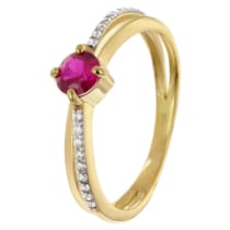 68796 Damenring Gold 333/8K mit synthetischem Rubin und Zirkonias 68796 Damenring Gold 333/8K mit synthetischem Rubin und Zirkonias