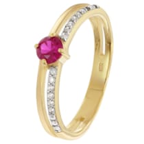 68802 Damenring Gold 333 mit synthetischem Rubin und Zirkonias 68802 Damenring Gold 333 mit synthetischem Rubin und Zirkonias