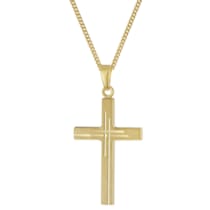 28214 Kreuz-Anhänger Gold 333 (8K) An Goldplattierter Halskette 28214 Kreuz-Anhänger Gold 333 (8K) An Goldplattierter Halskette