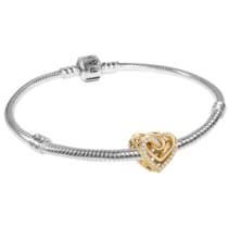41746 Damen-Armband Silber 925 Verschlungenes Herz Goldfarben 41746 Damen-Armband Silber 925 Verschlungenes Herz Goldfarben