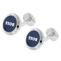 50510408-410 Manschettenknöpfe Blau/Silber B-Logoinsert-Cuf 50510408-410 Manschettenknöpfe Blau/Silber B-Logoinsert-Cuf