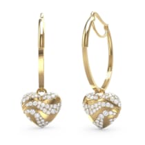 JUBE04505JWYGT-U Damen-Ohrringe Creolen Kristall-Herz Goldfarben JUBE04505JWYGT-U Damen-Ohrringe Creolen Kristall-Herz Goldfarben