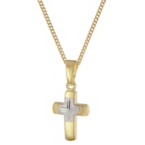 28385 Kreuz für Kinder Gold 585/14K Bicolor + Vergoldete Silberke 28385 Kreuz für Kinder Gold 585/14K Bicolor + Vergoldete Silberke
