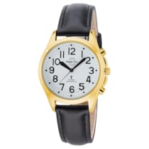 MTLA-10942-12L Sprechende Damen-Funkuhr Goldfarben/Schwarz MTLA-10942-12L Sprechende Damen-Funkuhr Goldfarben/Schwarz