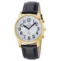 MTGA-10940-12L Sprechende Herren-Funkuhr Goldfarben/Schwarz MTGA-10940-12L Sprechende Herren-Funkuhr Goldfarben/Schwarz