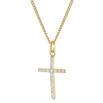GL8317 Kreuz-Anhänger Gold 333 mit Zirkonia an vergolder Silberke GL8317 Kreuz-Anhänger Gold 333 mit Zirkonia an vergolder Silberke