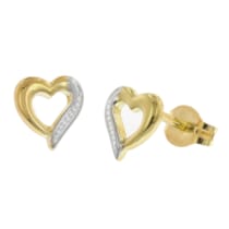 28464 Damen-Ohrringe Gold 333 / 8K Bicolor Herz-Ohrstecker Ø 6 mm 28464 Damen-Ohrringe Gold 333 / 8K Bicolor Herz-Ohrstecker Ø 6 mm