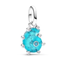 793900C01 Silber Charm-Anhänger Blaue Muranoglas Meeresschnecke 793900C01 Silber Charm-Anhänger Blaue Muranoglas Meeresschnecke