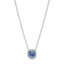 393560C01-45 Damen-Kette Funkelndes Quadrat Blau Heiligenschein 393560C01-45 Damen-Kette Funkelndes Quadrat Blau Heiligenschein