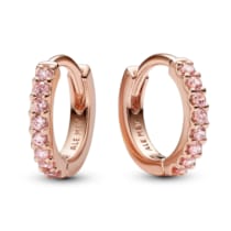 283015C01 Damen-Creolen Funkelnde Pinke Huggies Roségoldfarben 283015C01 Damen-Creolen Funkelnde Pinke Huggies Roségoldfarben