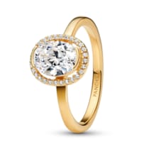 163802C01 Damen-Ring Ovaler Funkelnder Heiligenschein Goldfarben 163802C01 Damen-Ring Ovaler Funkelnder Heiligenschein Goldfarben