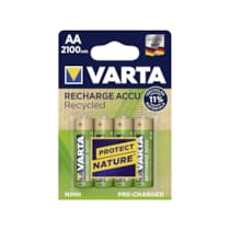 Akku 1x4 Varta RECHARGE ACCU Recycled 2100 mAH AA Mignon NiMH Akku 1x4 Varta RECHARGE ACCU Recycled 2100 mAH AA Mignon NiMH