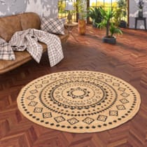 Naturfaser Teppich Jute Salsa Ethno Rund Naturfaser Teppich Jute Salsa Ethno Rund