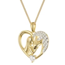 28446 Damen-Kette Herz mit Pferd und Mädchen 925 Silber vergoldet 28446 Damen-Kette Herz mit Pferd und Mädchen 925 Silber vergoldet