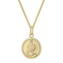 28468-02 Kinder Sternzeichen Wassermann Gold 333 mit vergoldeter 28468-02 Kinder Sternzeichen Wassermann Gold 333 mit vergoldeter
