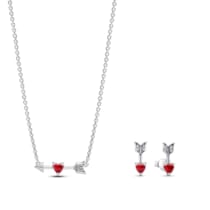 28128 Damen Schmuck-Set Halskette und Ohrringe Pfeil und Herz Sil 28128 Damen Schmuck-Set Halskette und Ohrringe Pfeil und Herz Sil