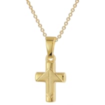 28218 Kinder Kreuz-Anhänger Gold 333 / 8K An Vergoldeter Silberke 28218 Kinder Kreuz-Anhänger Gold 333 / 8K An Vergoldeter Silberke