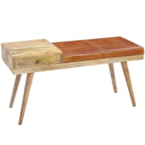 Sitzbank Lederbank Holz massiv Flurbank Stauraum Polsterbank Bank Sitzbank Lederbank Holz massiv Flurbank Stauraum Polsterbank Bank