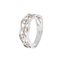 Ring Silber 925 zweifarbig mit Herz-Motiven Ring Silber 925 zweifarbig mit Herz-Motiven