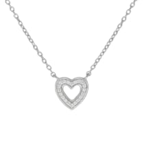 Halskette Silber 925 rhodiniert 42+5cm lang mit Herz-Motiv Halskette Silber 925 rhodiniert 42+5cm lang mit Herz-Motiv