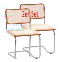 HOLM 2er SET Freischwinger, Material Naturgeflecht, Gestell Metall HOLM 2er SET Freischwinger, Material Naturgeflecht, Gestell Metall