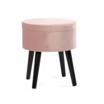 POUFO Hocker mit Stauraum, rund, Bezug Samt, Füsse schwarz POUFO Hocker mit Stauraum, rund, Bezug Samt, Füsse schwarz