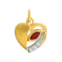 Anhänger 333 Gelbgold bicolor Motiv Herz Rubin Anhänger 333 Gelbgold bicolor Motiv Herz Rubin