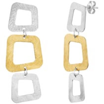 Ohrhänger 925/- Sterling Silber rhodiniert/vergoldet eismatt Ohrhänger 925/- Sterling Silber rhodiniert/vergoldet eismatt