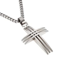 Halskette Edelstahl mit Kreuz-Anhänger 50cm lang Halskette Edelstahl mit Kreuz-Anhänger 50cm lang